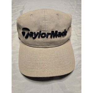TaylorMade Stealth Strapback Hat Light Beige One Size Embroidered Laser Cut Golf